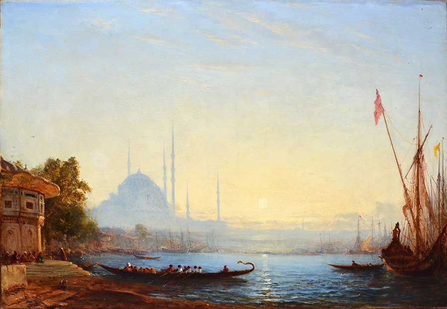 French School, oil on canvas signed lower left Félix Ziem (1821-1911) - Constantinople