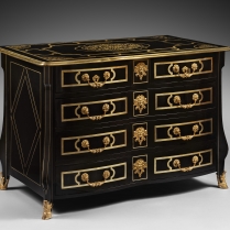 Mazarine chest of drawers in ebony and blackened pearwood