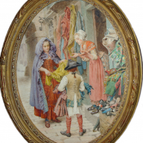 Maurice Leloir (1853-1940) -The Fabric Merchant  
