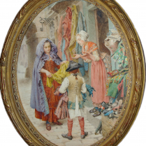 Maurice Leloir (1853-1940) -The Fabric Merchant  