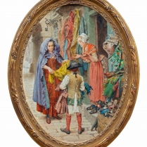 Maurice Leloir (1853-1940)- Marchande d'étoffes