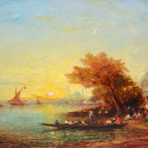 Alfred Bachmann (1863-1956) - Sunset at Bosphorus