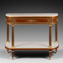 Importante console desserte en acajou d’époque Louis XVI