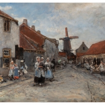 Johan Barthold Jongkind (1819-1891) - Rue dans un village Hollandais