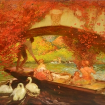 Gaston La Touche (1854-1913) - Promenade en barque sous le pont