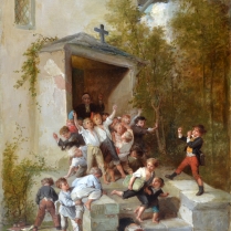 François Lanfant de Metz (1814-1892) - Leaving Church