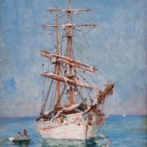 Raphael Ponson (1835-1904) - Le Deux-Mâts blanc