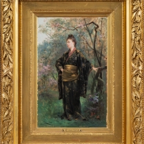 Théobald Chartran (1849-1907) - Jeune femme en Kimono