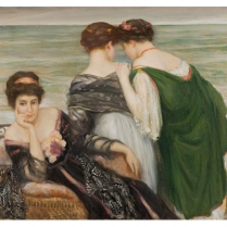 Henri Caro-Delvaille (1876 - 1926) - Rêverie et confidences face à l'océan, Biarritz