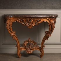 Beautiful Rocaille Console in carved limewood