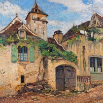 Henri Martin (1860 - 1943) - Village médiéval de LHERM dans le Lot