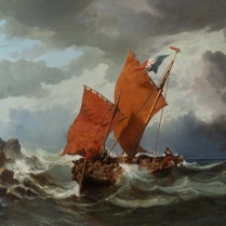 Jules Noël (1810-1881) - Retour de pêche par gros temps