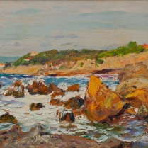 Jean-Baptiste Olive (1848-1936) - Rocks on the Mediterranean coast