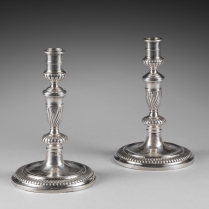 Pair of small silver plated torches