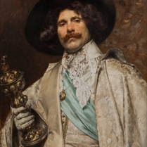 Ferdinand Roybet (1840-1920) - Gentilhomme tenant dans sa main un hanap